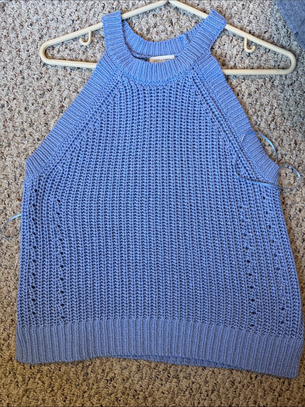 Gentle Fawn Light Blue Knit Halter Sweater